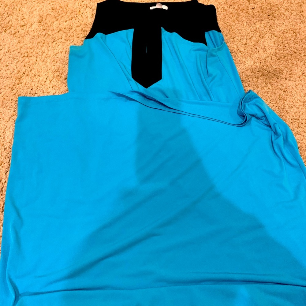 Blue contrast maxi dress